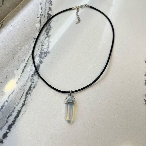 Boho Opalite Crystal Necklace Hexagon‎ Healing Pendant Spiritual Energy Jewelry - Picture 4 of 8